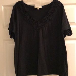 Plus size black short sleeved shirt